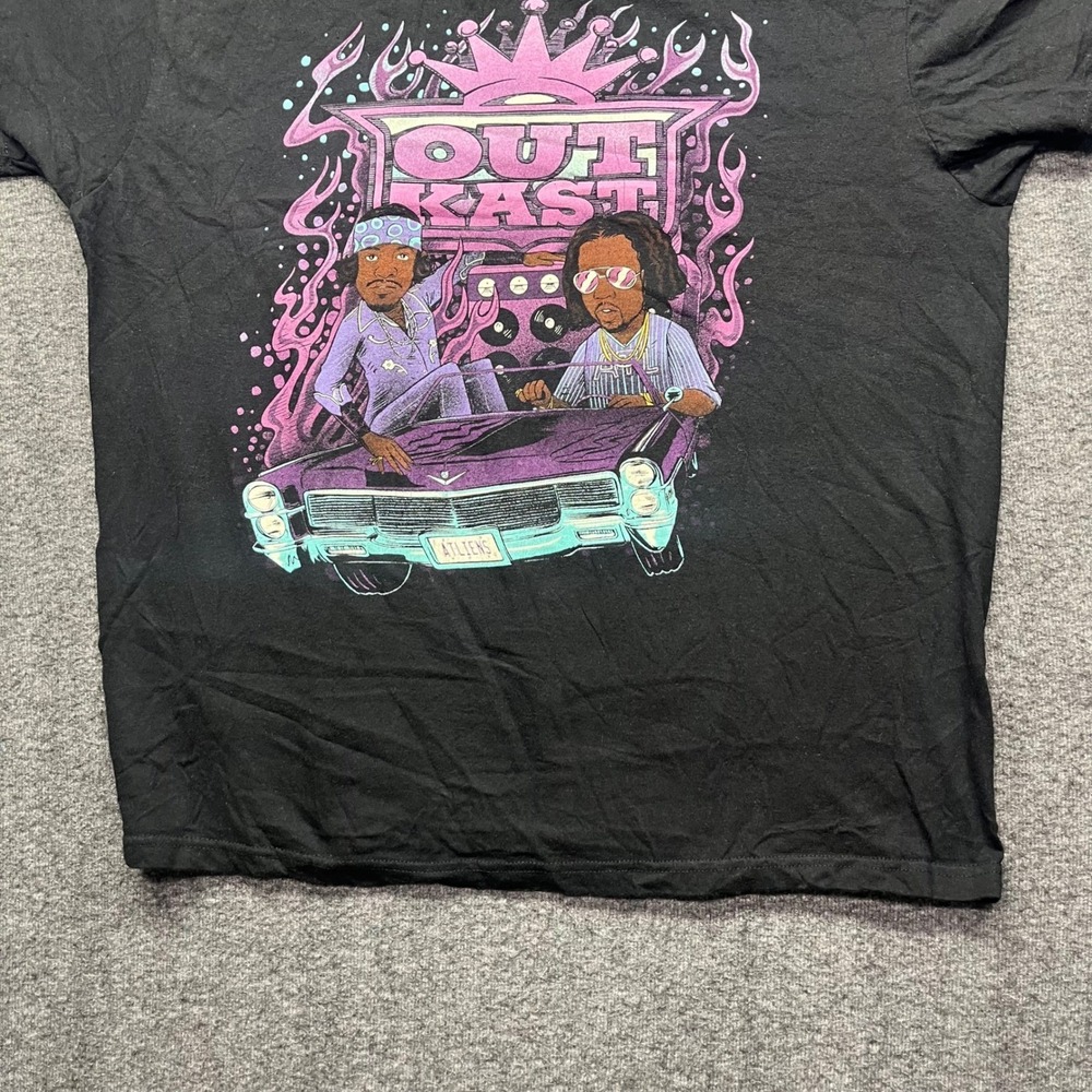 OutKast TShirt Mens Large Black ATLiens Graphic Hip Hop Rap Tee Short Sleeve - Picture 2 of 14